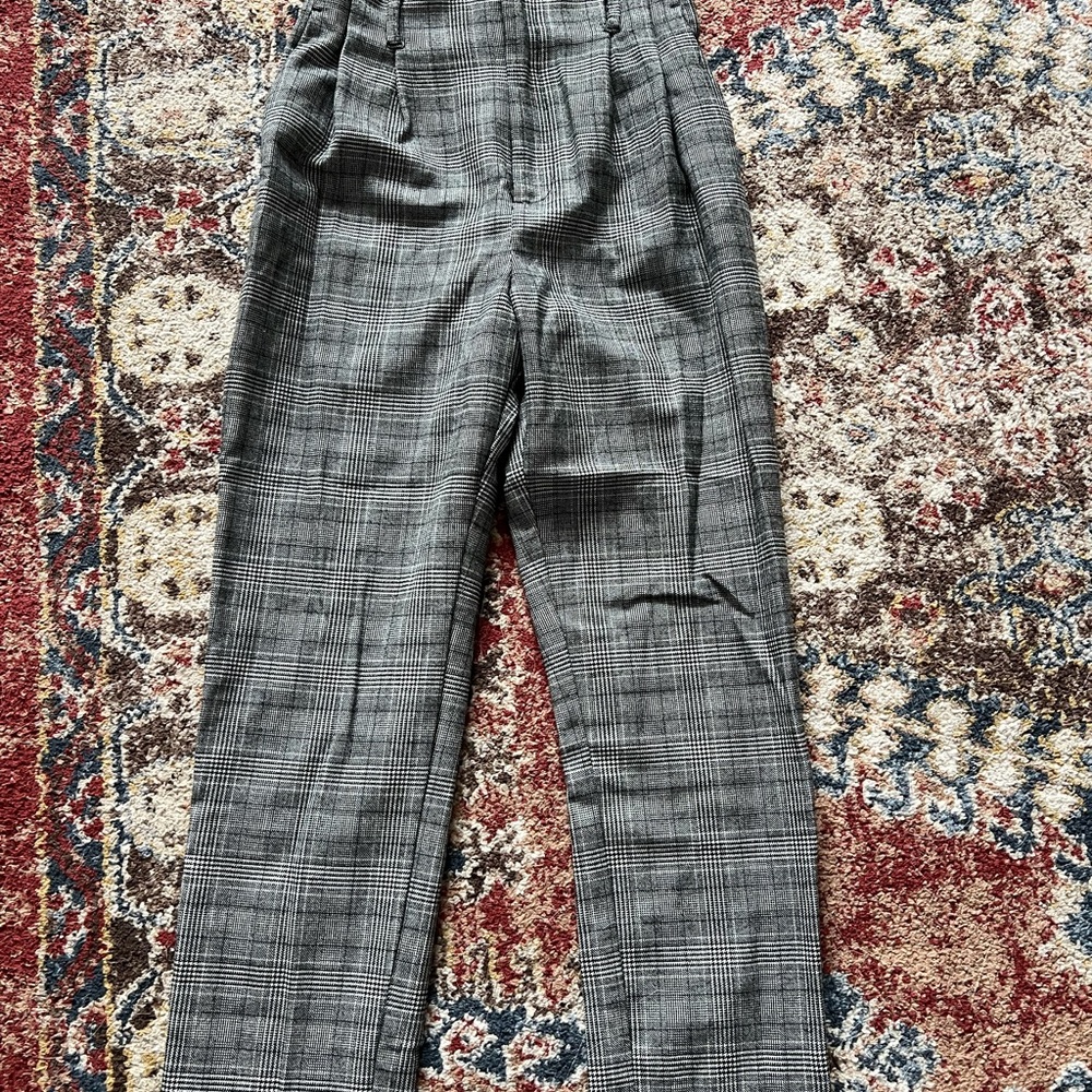 H&M Gray Plaid Trousers